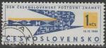 ЧССР 1966 год. День почтовой марки. Летящий голубь с орнаментом, 1 гашёная марка 