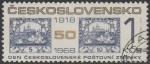 ЧССР 1968 год. 50 лет Чехословацкой почтовой марке, 1 гашёная марка 