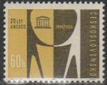 ЧССР 1966 год. 20 лет ЮНЕСКО, 1 марка 