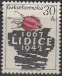 ЧССР 1967 год. 25 лет уничтожению города Лидица, 1 марка 