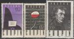 Польша 1960 год. 150 лет со дня рождения Ф. Шопена, 3 марки 
