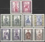Польша 1960 год. Национальные костюмы, 5 пар марок 