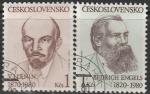 ЧССР 1980 год. Юбилеи В. Ленина и Ф. Энгельса, 2 гашёные марки 