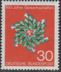 ФРГ 1968 год. 100 лет промышленности Германии. Символика, 1 марка 