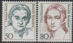 ФРГ 1986 год. Кристина Теуш, политик; Клара Шуман, пианистка. 2 марки 