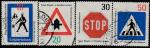 ФРГ 1971 год. Новые Правила дорожного движения, 4 гашёные марки 