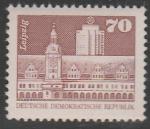 ГДР 1981 год. Строительство в ГДР. Старая ратуша и жилой дом в Лейпциге, 1 марка 