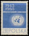 Польша 1965 год. 20 лет ООН. Эмблема, 1 марка 