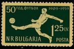 Болгария 1959 год. 50 лет футболу в Болгарии, 1 марка (серия из двух) 