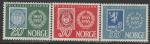 Норвегия 1955 год. 100 лет Норвежской марке, 3 марки 