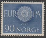 Норвегия 1960 год. Европа СЕРТ. Колесо с 19 спицами, 1 марка 