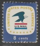 США 1971 год. Почтовая эмблема, 1 марка (с наклейкой)