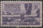 США 1948 год. 100 лет открытию месторождения золота в Калифорнии, 1 гашёная марка 