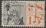 США 1961 год. Статуя Свободы, 1 гашёная марка 