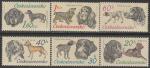 ЧССР 1973 год. Охотничьи собаки, 6 марок ( с наклейкой