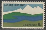США 1967 год. 100 лет доминиону Канада, 1 марка 