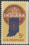 США 1966 год. 150 лет штату Индиана, 1 марка 