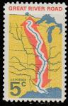 США 1966 год. Великая река Миссисипи, 1 марка 