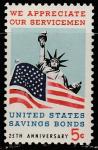 США 1966 год. 25 лет Государственным облигациям, 1 марка 