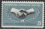 США 1965 год. 20 лет ООН, 1 марка 