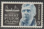 США 1965 год. 200 лет со дня рождения инженера и изобретателя Р. Фултона, 1 марка 