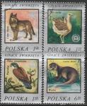 Польша 1977 год. Редкие животные, 4 гашёные марки 