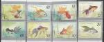 Вьетнам 1977 год. Золотые рыбки, 8 гашёных беззубцовых марок 