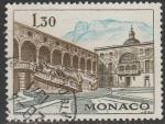 Монако 1970 год. Внутренний двор княжеского дворца, 1 гашёная марка 
