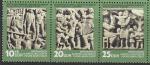 ГДР 1974 год. Филвыставка "ГДР-74" в Карл-Маркс-Штадте, 3 марки в сцепке 