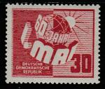 ГДР 1950 год. 60 лет празднику "1 Мая", 1 марка. наклейка