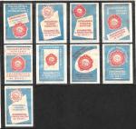 Набор спичечных этикеток. Посылторг, 1959 год, 9 штук