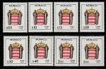 Монако 1985 год. Национальный герб. Доплатные марки, 8 марок.