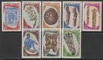 Французская Полинезия 1967 / 1968 год. Искусство Маркизских островов, 8 марок.