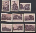 Набор спичечных этикеток. Сочи, бордовые, 1960 год, 9 штук