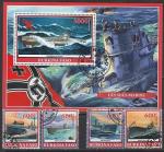 Буркина Фасо 2019 год. Германские подводные лодки II Мировой войны, 4 марки + блок (гашёные)