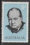 Австралия 1965 год. Смерть Уинстона Черчилля, 1 марка из серии (наклейка)