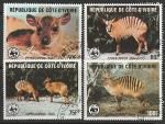 Кот дИвуар 1985 год. WWF: Зебрадукер (Лесная антилопа), 4 марки (гашёные)