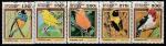 Бенин 1999 год. Птицы разных стран, 5 гашёных марок (б/1-й)