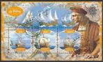 Габон 2020 год. Корабли Христофора Колумба, малый лист (гашёный)