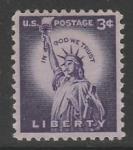 США 1954 год. Стандарт. Статуя Свободы, 1 марка из серии 