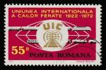 Румыния 1972 год. 50 лет Международной железнодорожной ассоциации, 1 марка (гашёная)