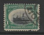 США 1901 год. Панамериканская выставка в Буффало. Пассажирское судно "City of Alpena", 1 марка из серии (гашёная)