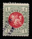 Литва 1919 год. Непочтовая пошлинная марка, ном. 1 Auk., 1 гашёная марка.