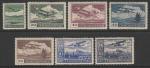 Чехословакия 1930 год. Самолёты и ландшафты, 7 марок из серии (наклейка)