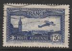 Франция 1930 год. Самолёт над базиликой "Нотр-Дам-де-ла-Гард" в Марселе, 1 марка (гашёная) (II)