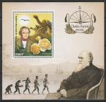 Конго 2017 год. Английский натуралист Чарльз Дарвин, блок (II).