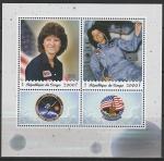 Конго 2018 год. Первая женщина астронавт США Салли Райд, малый лист.