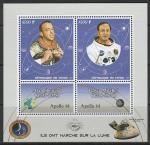 Конго 2019 год. Члены экипажа "Аполлона-14": Алан Шепард и Эдгар Митчелл, малый лист.