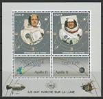 Конго 2019 год. Члены экипажа "Аполлона-11": Нейл Армстронг и Эдвин Олдрин, малый лист.