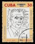 Куба 1974 год. I Всемирный конгресс мира. Портрет работы Пабло Пикассо, 1 марка (гашёная)